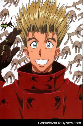 Vash face - Vash the stampede and that black cat